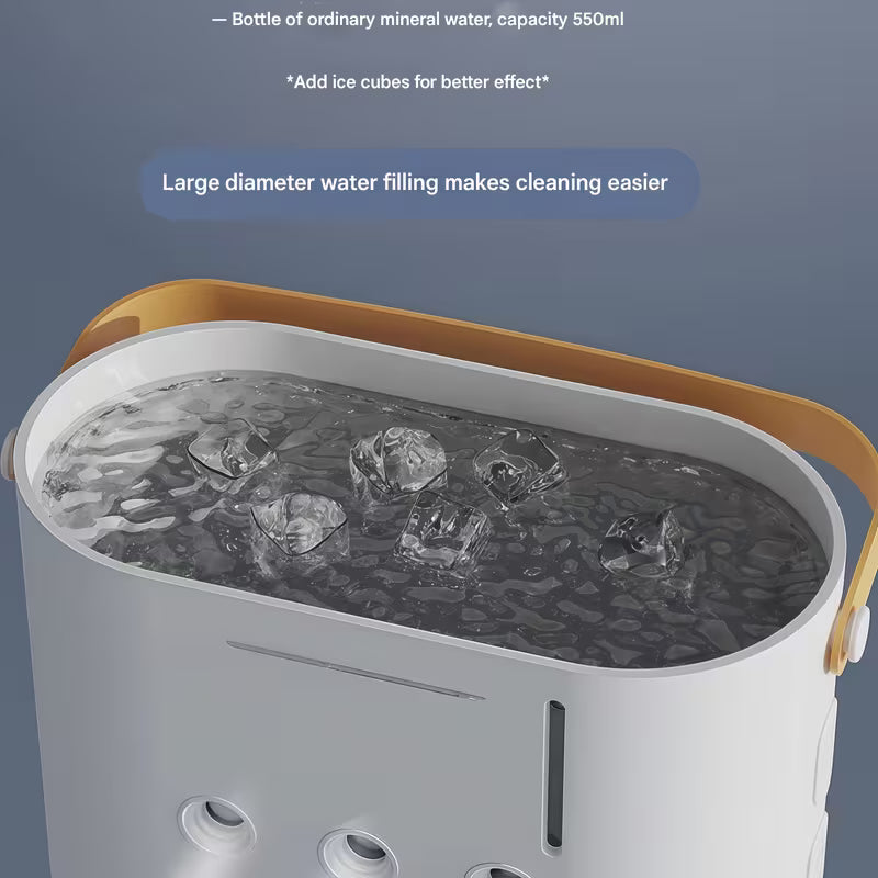 Portable Rechargeable & rotatable type c cooling double mist fan
