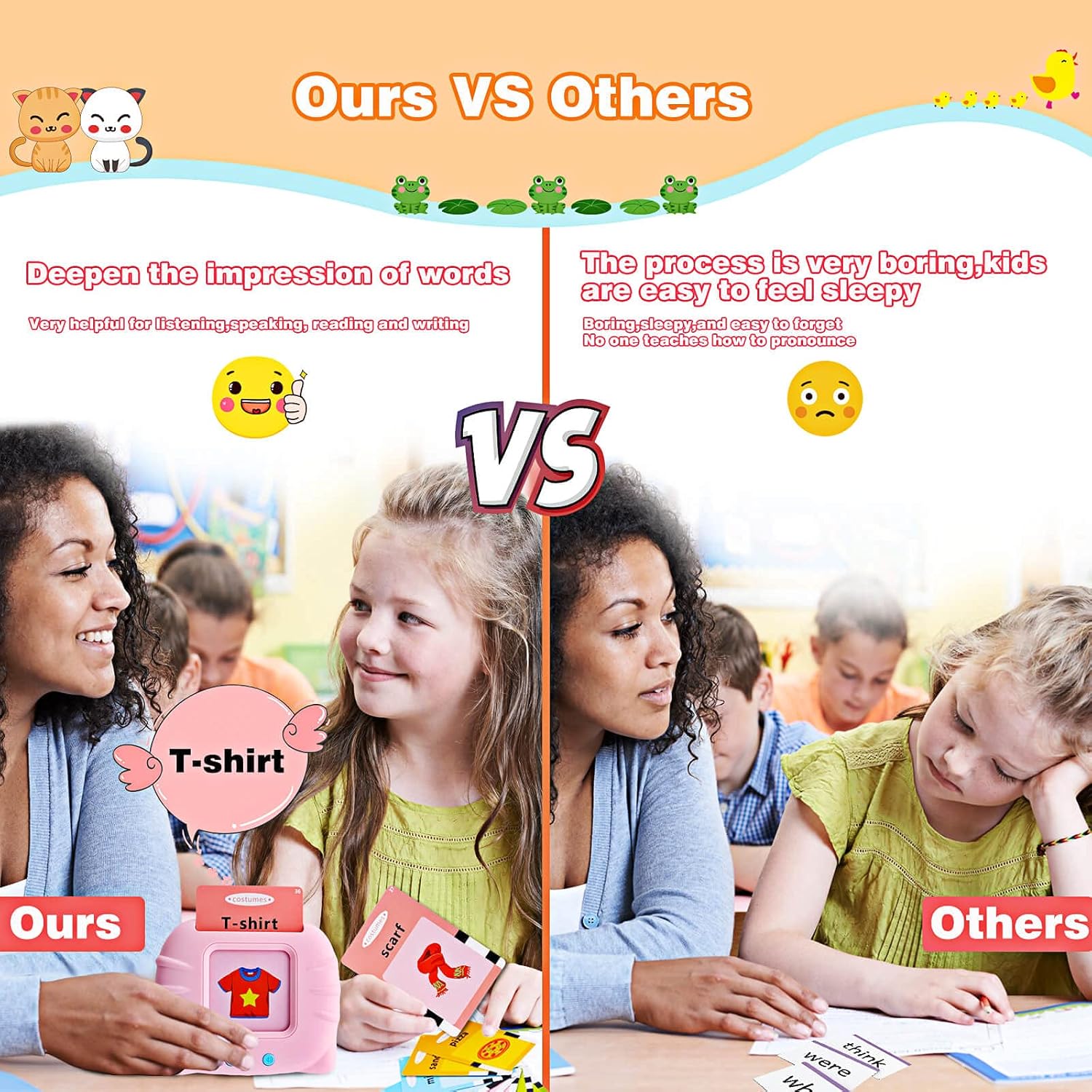 Talking Flash Cards Learning Toys for Toddlers 1-6 Year Old