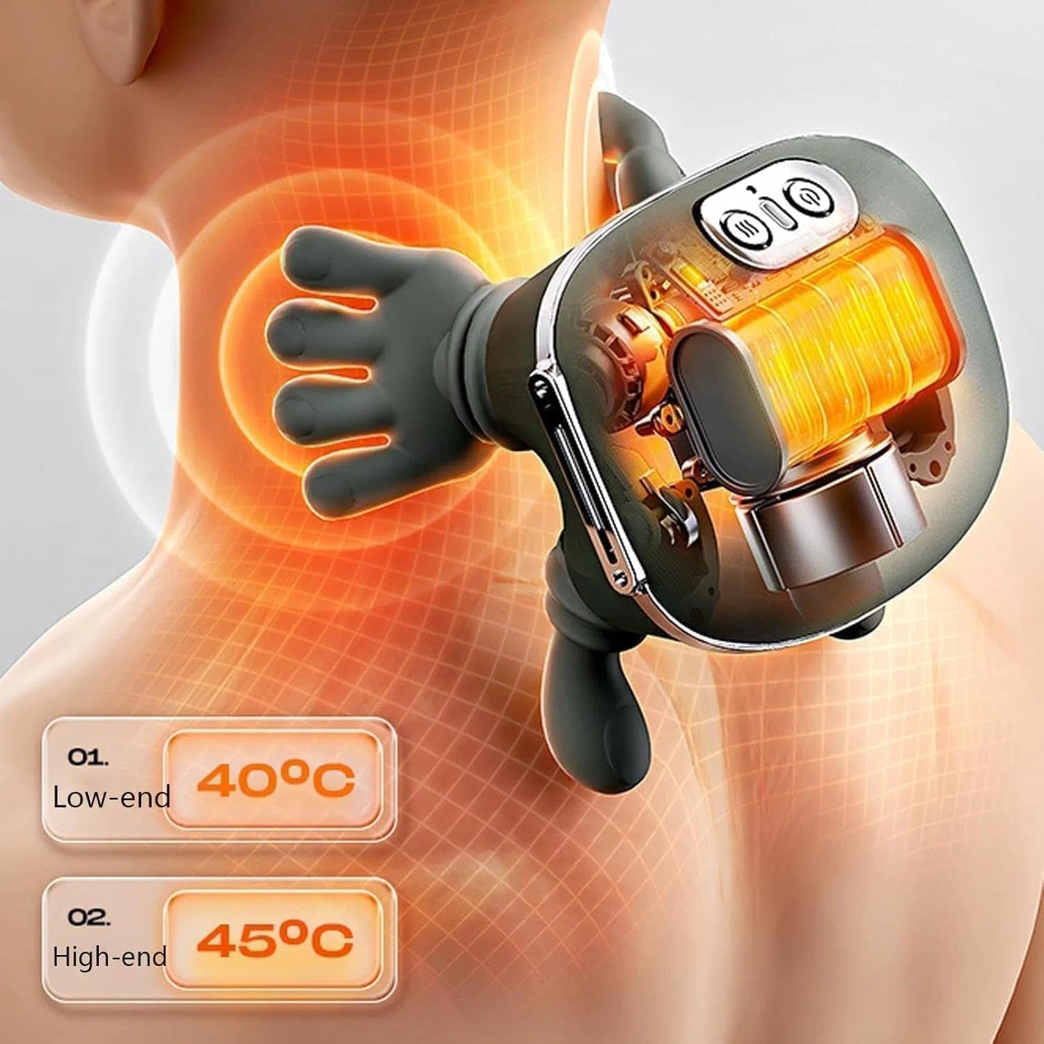 Wireless Shiatsu Neck & Shoulder Massager with Heat – Deep Tissue Pain Relief (Green)